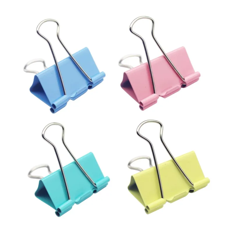 Wholesale High Quality Nickel Color Metal Folding Binder 15--51mm Paper Binders Multifunctional Applications Wholesale Clips