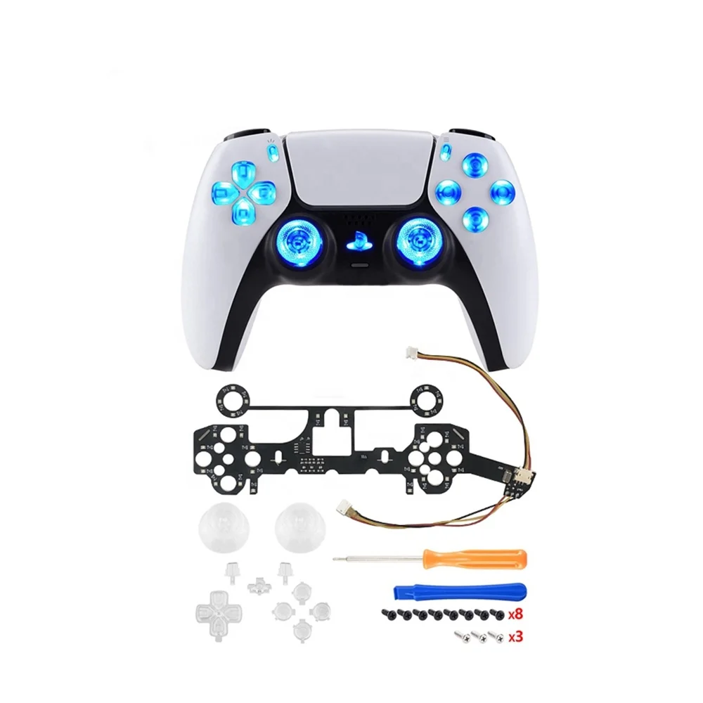 Контроллер CoolRabbie PS5 набор для контроллера PlayStation 5 светодиодная осветительная доска «сделай сам» сменные кнопки