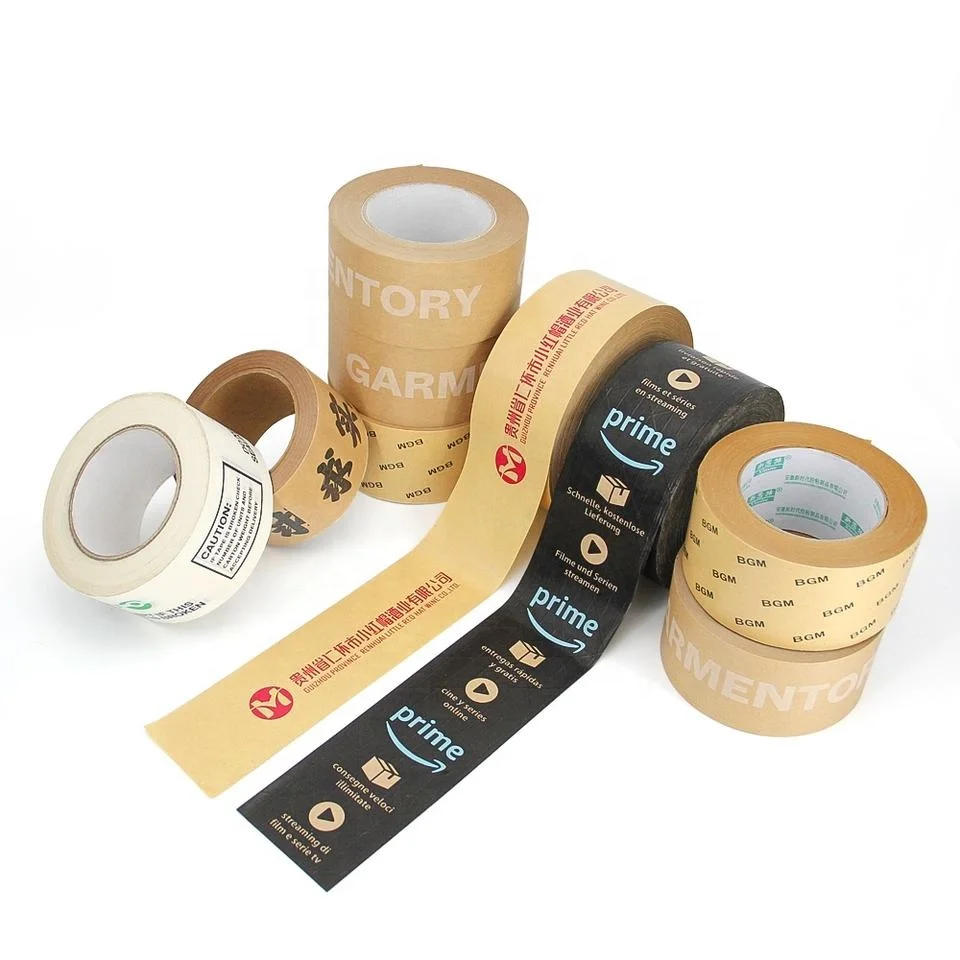 70 mm x 450 ft Water Activated Kraft Paper Gummed Tape Without Thread Paper Tape