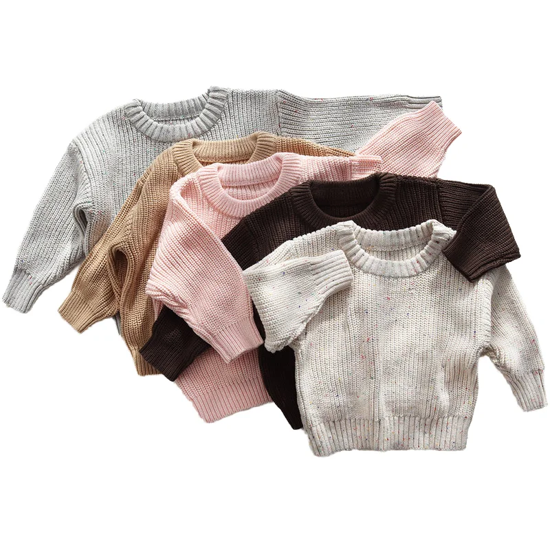 Super soft 100% organic cotton plain customized wool pullover baby sweaters knitted for kids toddler winter clothes