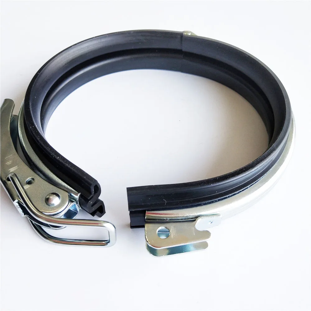 Industrial galvanized steel clipped duct clamp ventilation V band quick fit clamp with gasket dia. 80mm-600mm