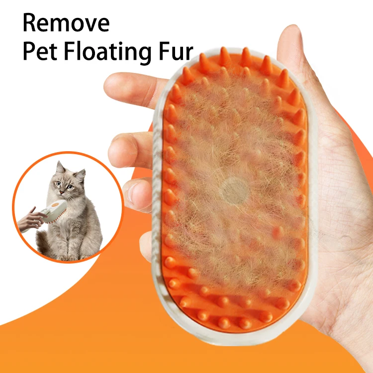 Electric USB Rechargeable 3 in 1 Cat Dog Hair Cleaner Water Spray Steam Comb Cat Grooming Brush for Cats Massage with Handle