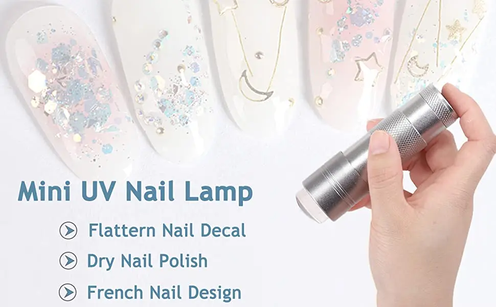 Mini UV LED Nail Lamp Fast Drying French Nail Portable Silicone Nail Press Light Manicure Salon Press Flashlight Tool