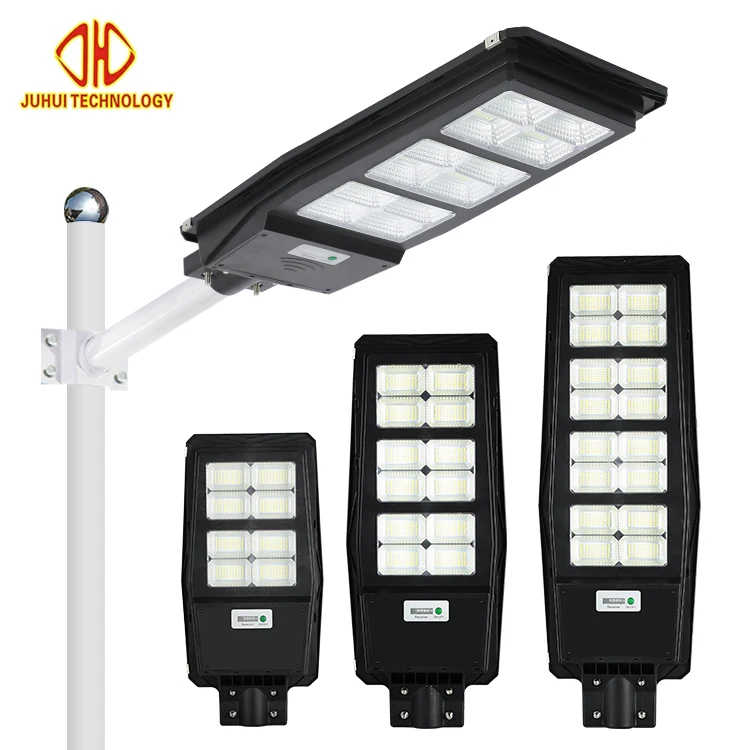 
White Warm Color ABS Housing Outdoor 100W 200W 300W All In One Led Solar Road Light 