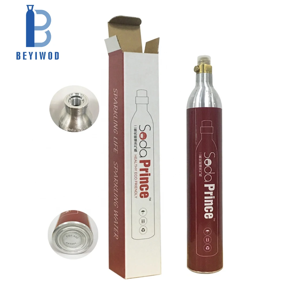 Food Grade Aluminium Soda C02 Gas 0.6l Soda Cylinders Co2 Cartridge for Soda Maker