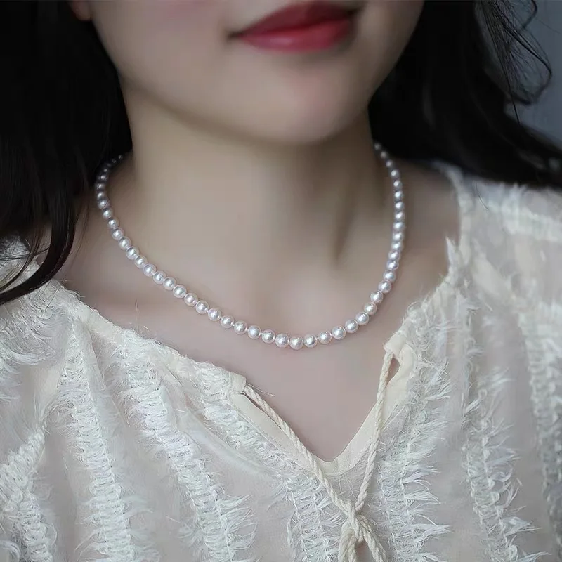 factory wholesale pearl collar necklace, 925 silver claps, customized designs available