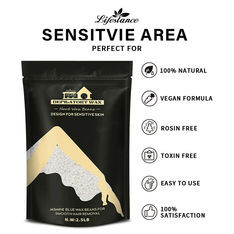 Perfect for All Sensitive Areas Hypoallergenic Rosin Free Body Hard Wax Beans White Waxing Beads Hair Removal