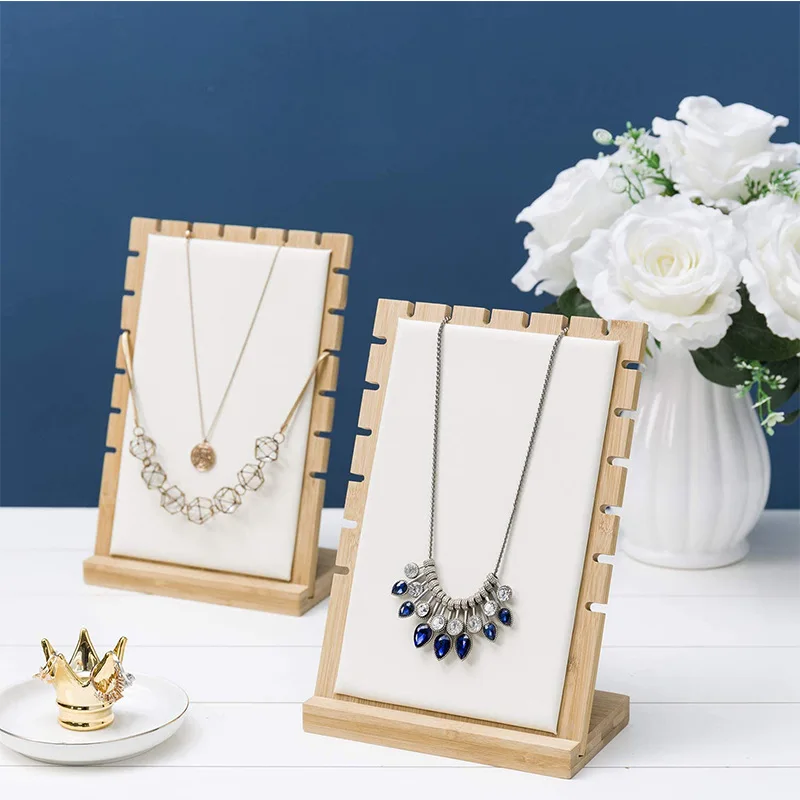 Creative new bamboo  necklace display frame detachable pendant rack accessories shelf window jewelry display frame