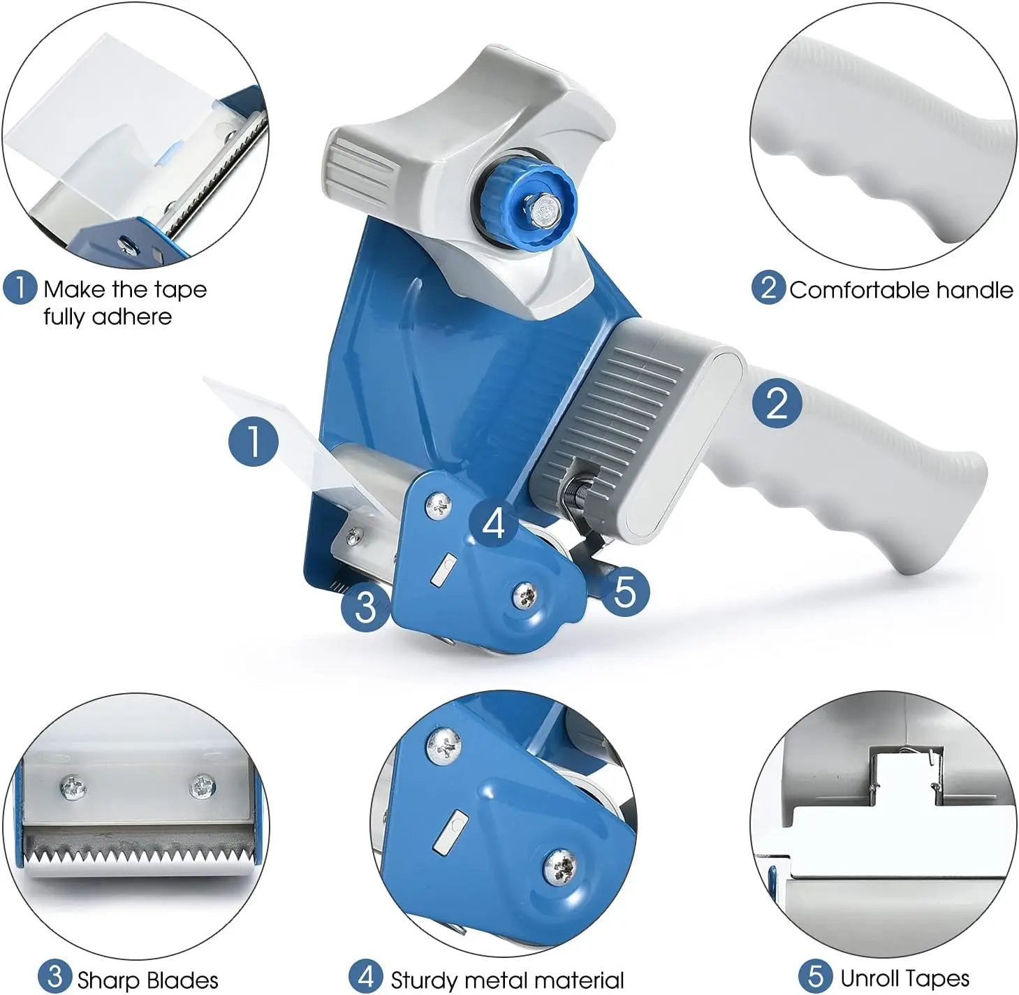 Free Samples Packing Tape Dispenser Gun Dispenser  Light weight Industrial Side Loading Tape Dispenser