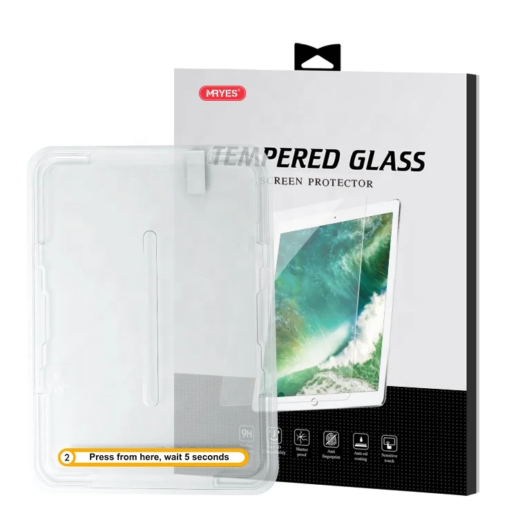 MRYES 2022 9th Generation Built in Easy Installation Applicator Tool Screen Protector For iPad 12.9 11 10.9 10.2 9.7 inch