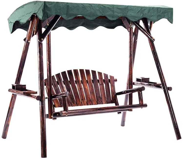 Popular wooden antiseptic safe double seat adult outdoor garden swing