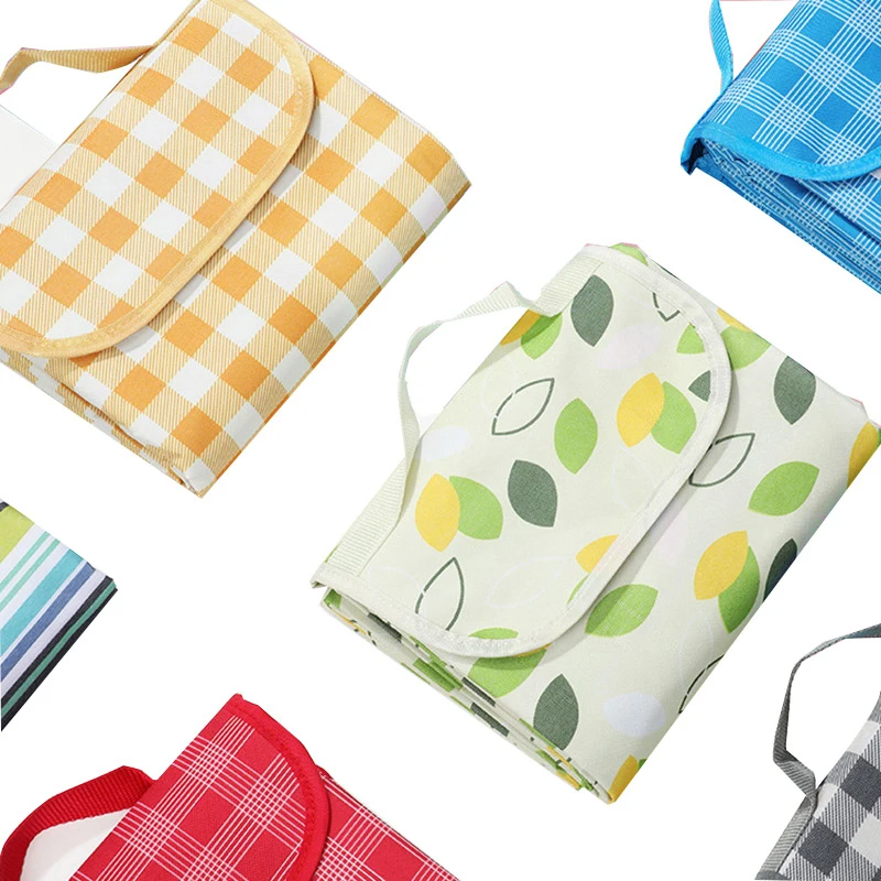 Ins wind Nordic super large outdoor portable waterproof field mat ultra light thickened moisture-proof mat Oxford cloth picnic m