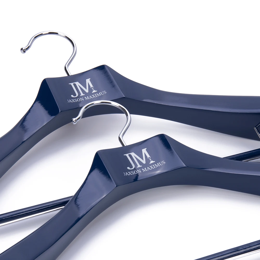 Luxury personal tailor garment custom logo unique style suit coat cloth hanger wood