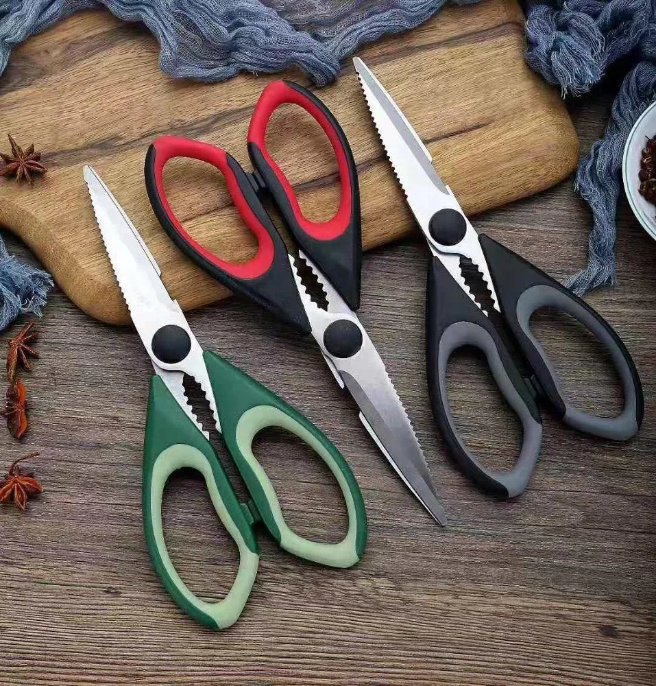 
Amazon Hot Heavy Duty Multi-Purpose Stainless Steel Kitchen Herbs Shears Meat Vegetable Chicken Bone Detachable Kitchen Scissors 