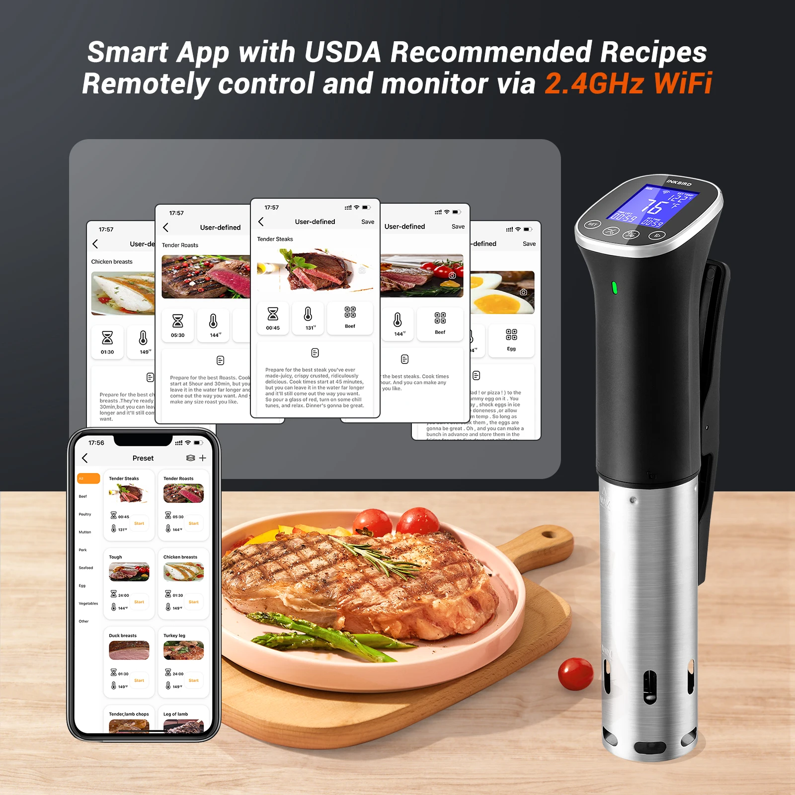 Новый стиль 1000 Вт IPX7 INKBIRD WIFI Sous Vide кулинарная Мультиварка ISV-300W