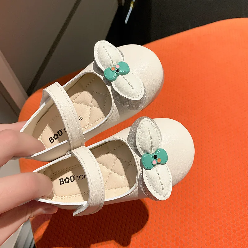  LM9150Q Girls princess dress shoes baby girl soft bottom leather comfortable bowknot