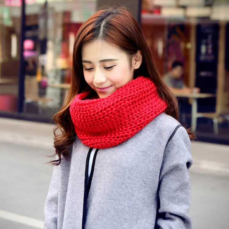 
wholesale 2019 autumn winter circle woolen warm collar knitted loop scarf 