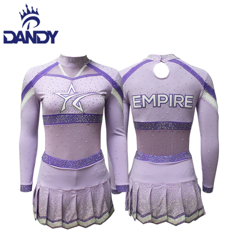 Custom dandy competition all star long sleeve youth cheer uniforms for cheerleader