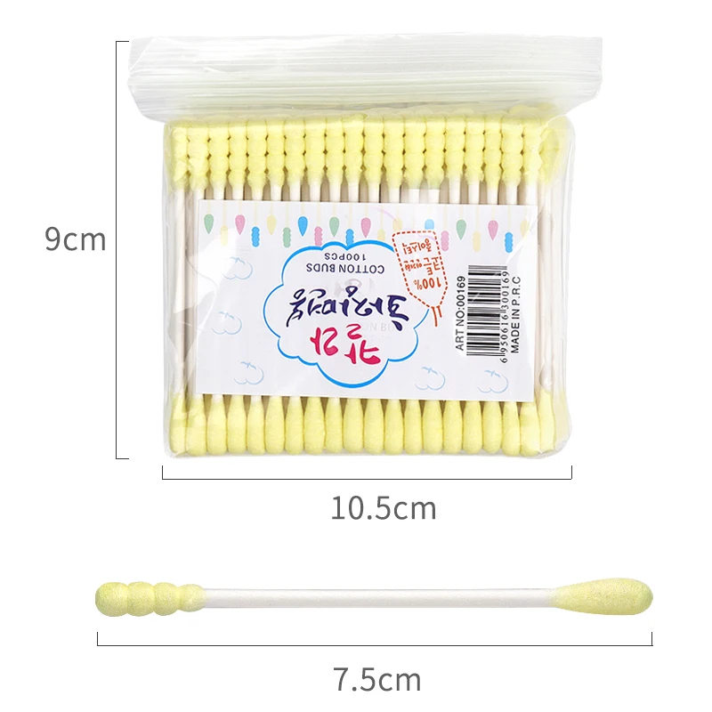 Wholesale Colorful Disposable Double Headed Paper Cotton Swab Cotton Bud