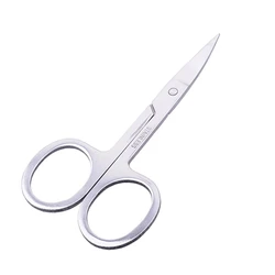 Nail Eyebrow Cutting Scissors Steel Yangjiang Popular Make up Black Stainless Logo Style Finger Beauty Sharp Color Handle Blade