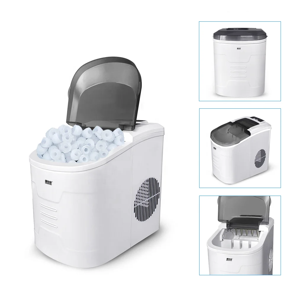 Small portable multi-functional ice maker with bullet 9 ice lattice with automatic cleaning function