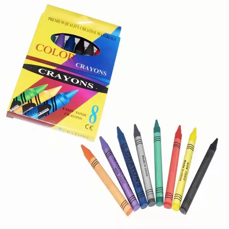 6/8/12/24 Color Pack Wholesale Bulk Oil Pastel Custom Kids Wax Crayons In Box Set For Children