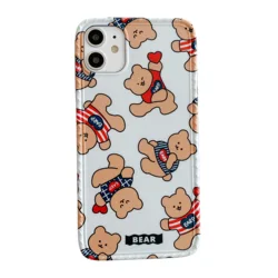 New Arrival Hot Selling Purple Background Cherry Bear Green Background Cherry Bear Pattern Photo Frame IMD Luxury Phone Case