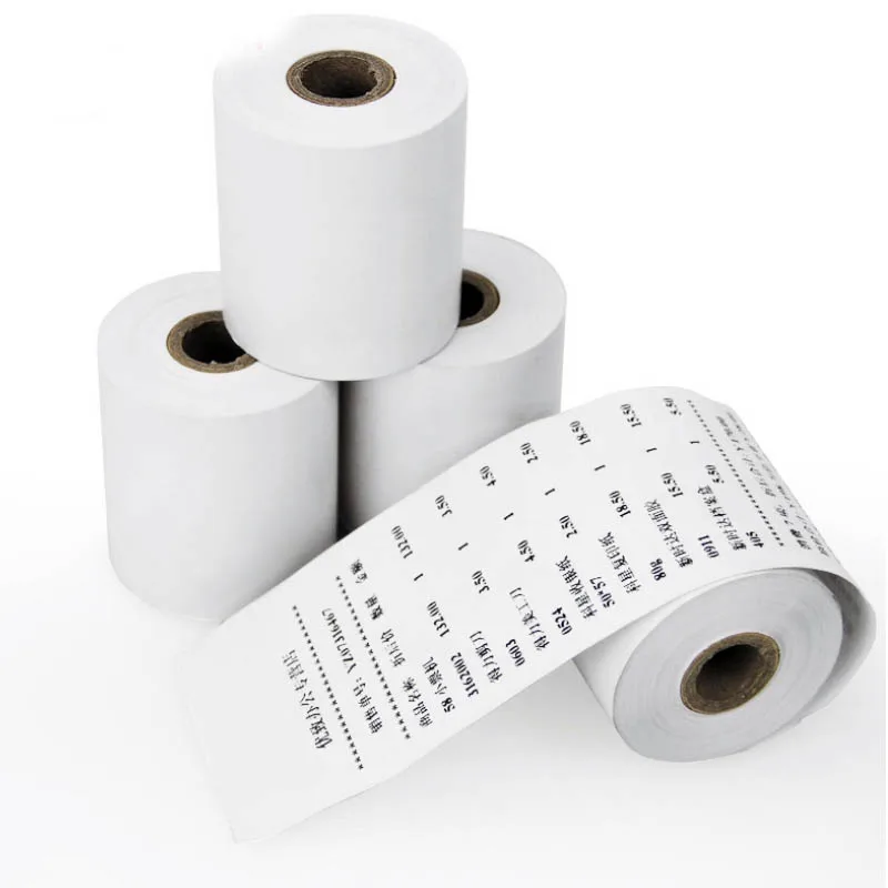 Extra white Thermal receipt cash register paper thermal paper roll for ATM machine and credit card terminals calculators