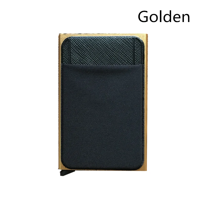 Factory Supply Phone Card Holder Custom Logo RFID Blocking Aluminium Card Wallet with Elastic Pocket ID Credit Card Holder