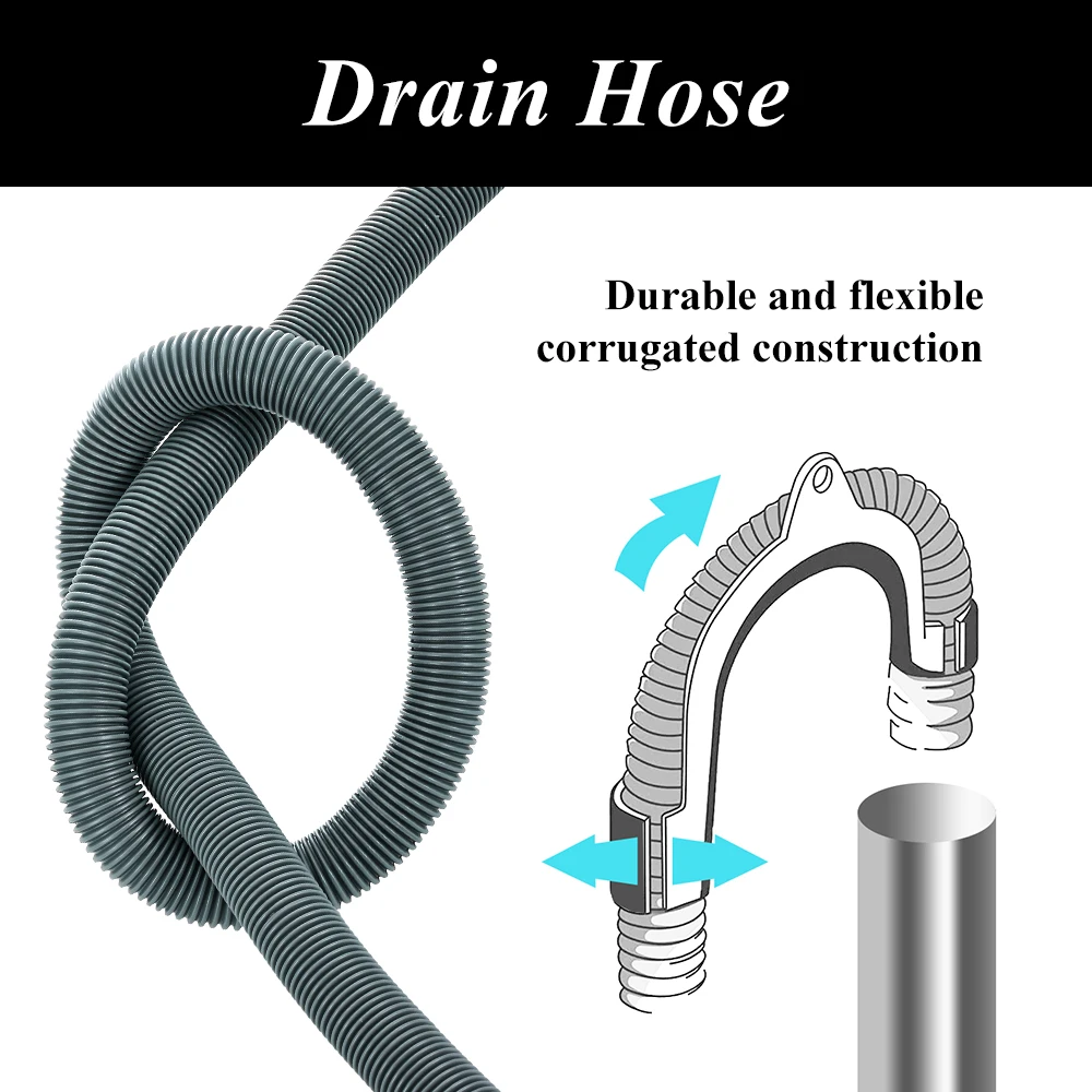 Bathroom Sink Shower Drainer Waste Drain Pipe 3 Inch Flexible Drain Hose Pvc Plastic S.s. Strainer Drain Down Hose