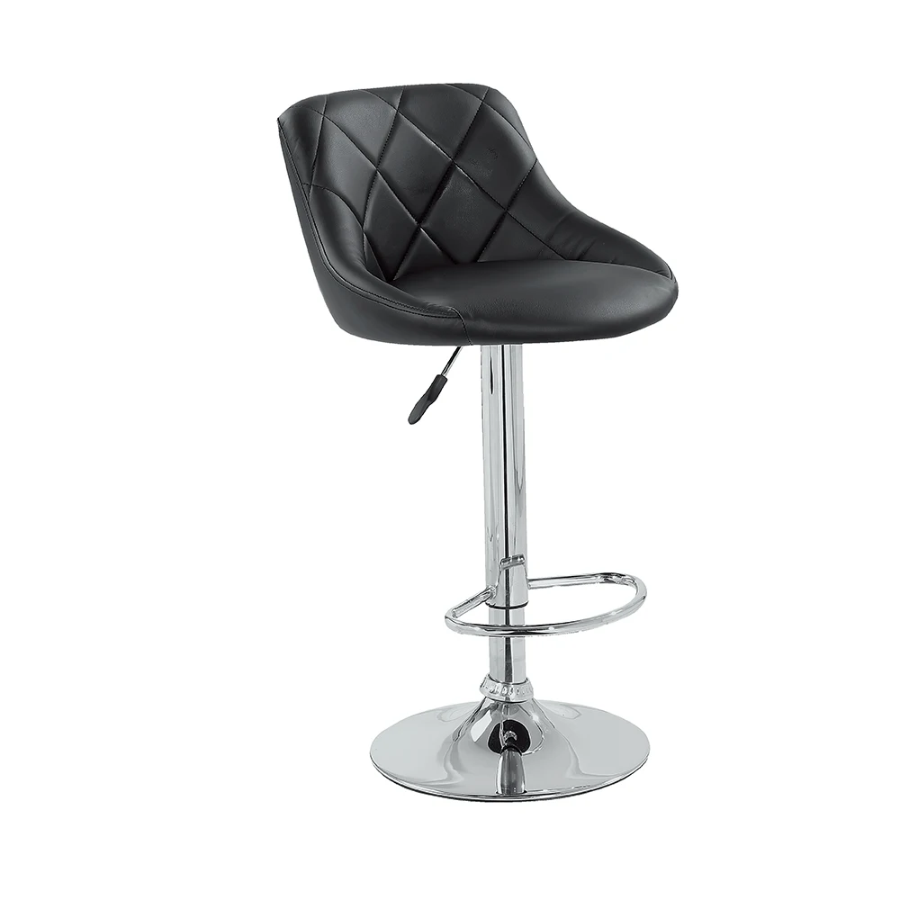 SM-5128 Adjustable Modern Black Swivel PU Leather Barstool with Backrest Hydraulic nail salon bar Manicure chair
