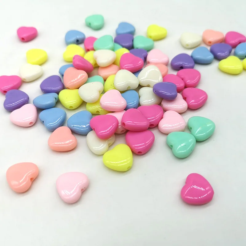 10 MM ACRYLIC HEART BEADS STAR beads macaron disperse candy color DIY material string beads accessories