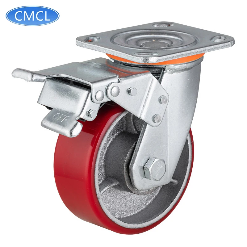 CMCL Manufacturer Industrial Iron Core Caster Ball Bearing Caster Swivel Polyurethane Wheel