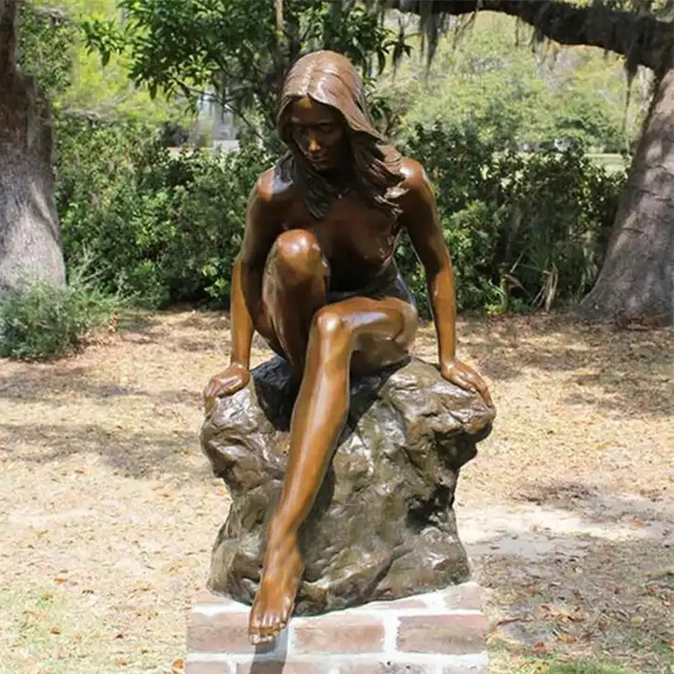 Hot Sale Metal Lady Figure Art Bronze Sculpture Sexy Nude Girl Statues