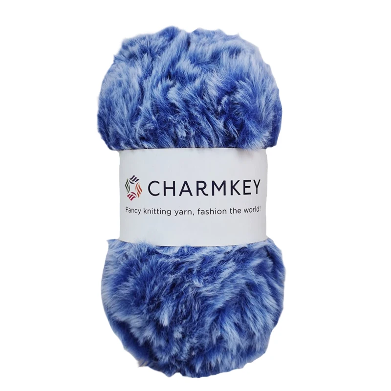 Charmkey Best price Customized Soft 50g Polyester Fancy Feather Fluffy Yarn for Hand Knitting