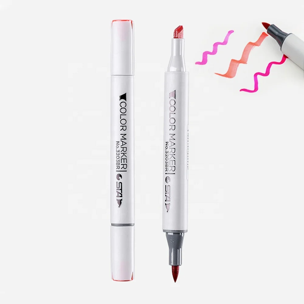 Permanent 128-Color Double Point Tip Set Alcohol-Based Art Markers with Paint Sharpie Marker Pen in a Convenient Box