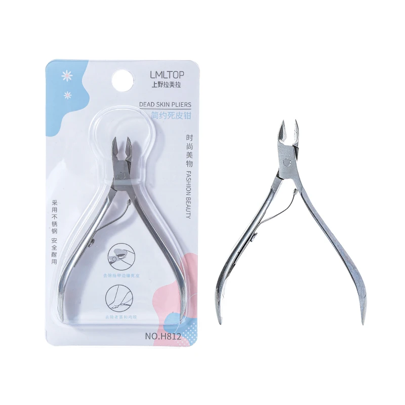 Инструмент для маникюра машинка стрижки ногтей изогнутая ручка антикоррозийные плоскогубцы щипцы кутикулы одиночные ножницы удаления омертвевшей кожи из нержавеющей стали H812