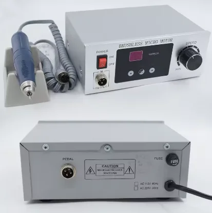 Dental Brushless Micromotor 50000/70000 RPM with Foot Pedal Micro Motor Polishing Unit for Dental Lab