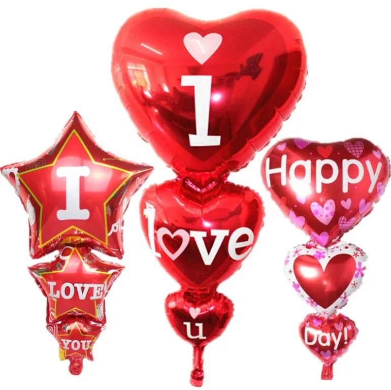 Wholesale Red Heart shape Ballon I Love You Foil Balloon for Valentine Day Engagement Wedding Party Decorations