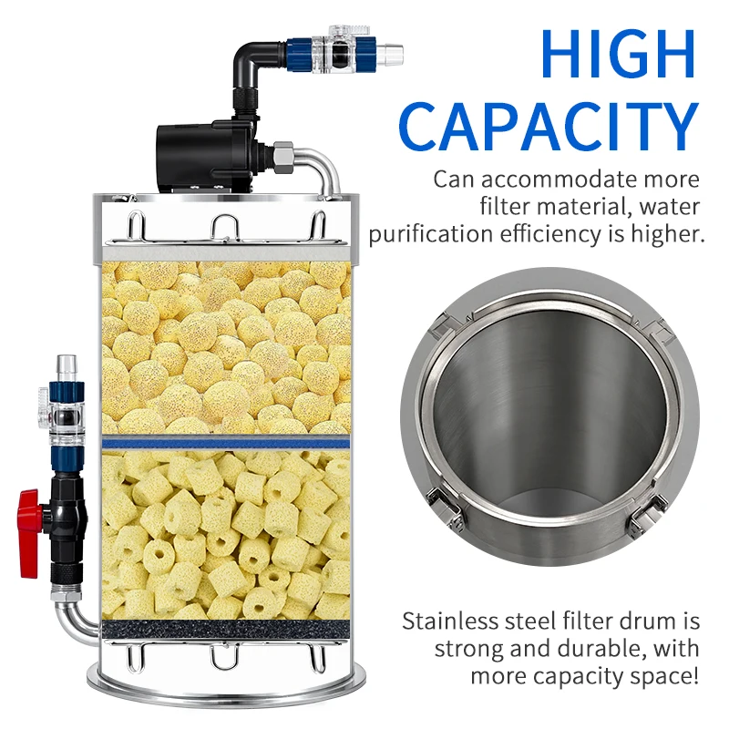 304 Stainless Steel External Aquarium Filter For Freshwater Filter Equipment For Fish Tanks & Aquariums Aquarium Filter Media 6L