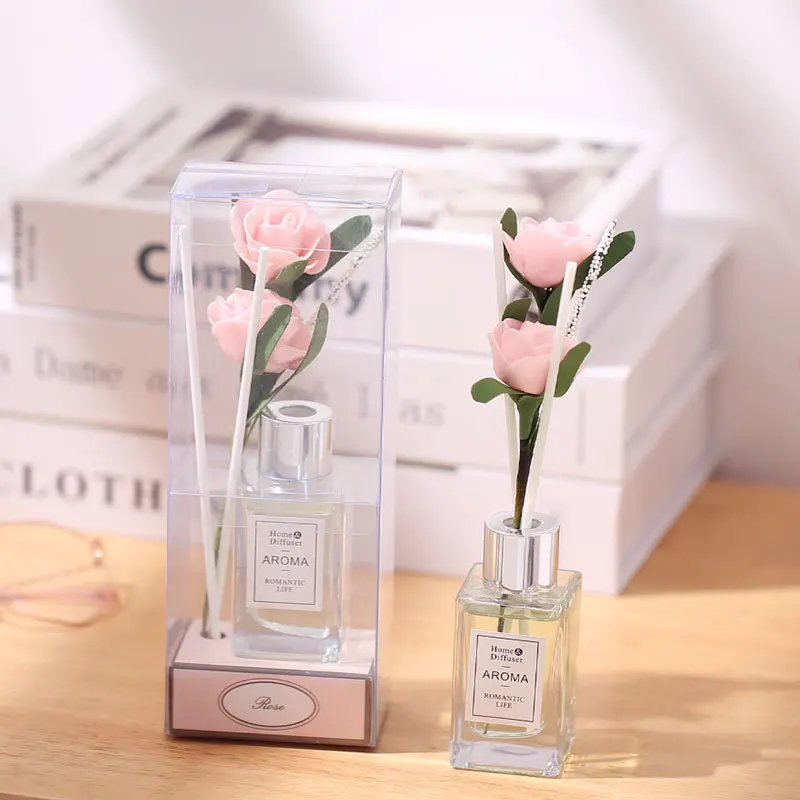 OEM Home Fragrance Luxury Glass Oil Stick Aroma Reed Diffuser with Package Box