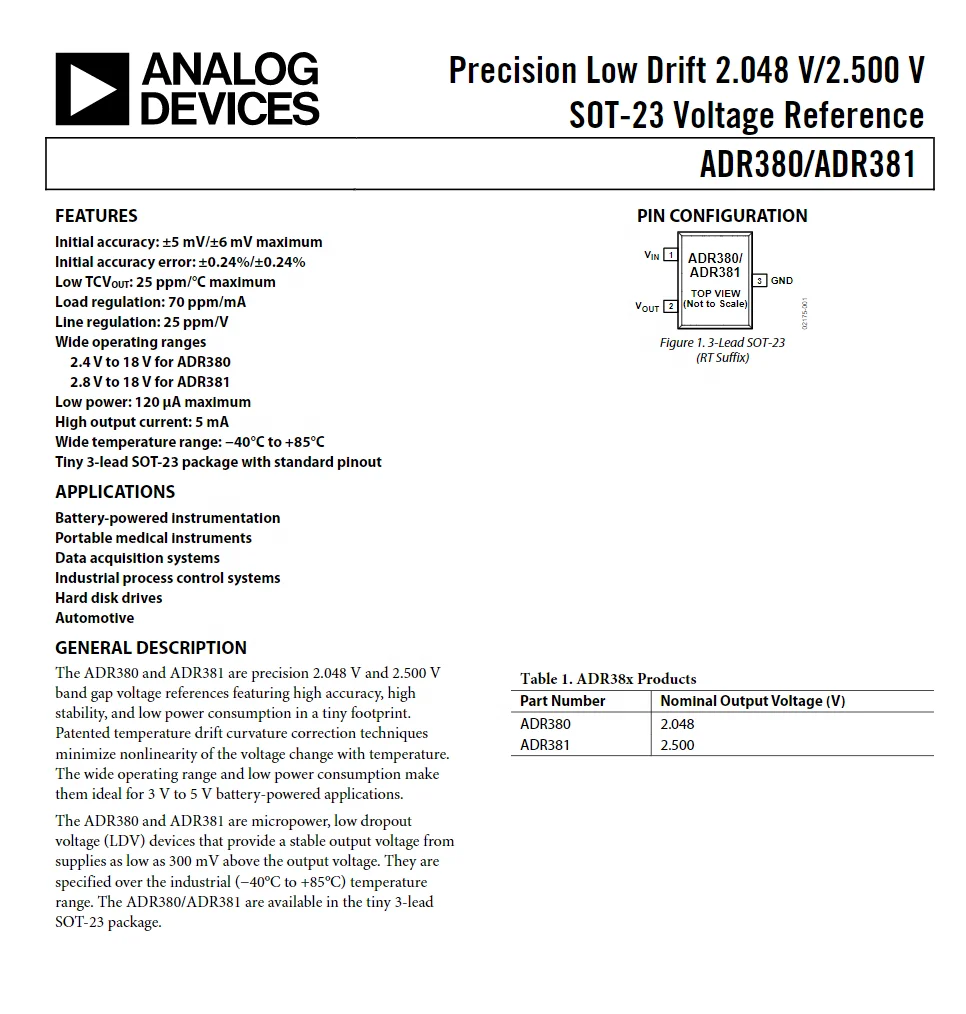 ADR381ARTZ-REEL7 Voltage References Precision 2.5V 5mA 3-Pin SOT-23 T/R integrated circuits ic chip ADR381ARTZ-REEL7