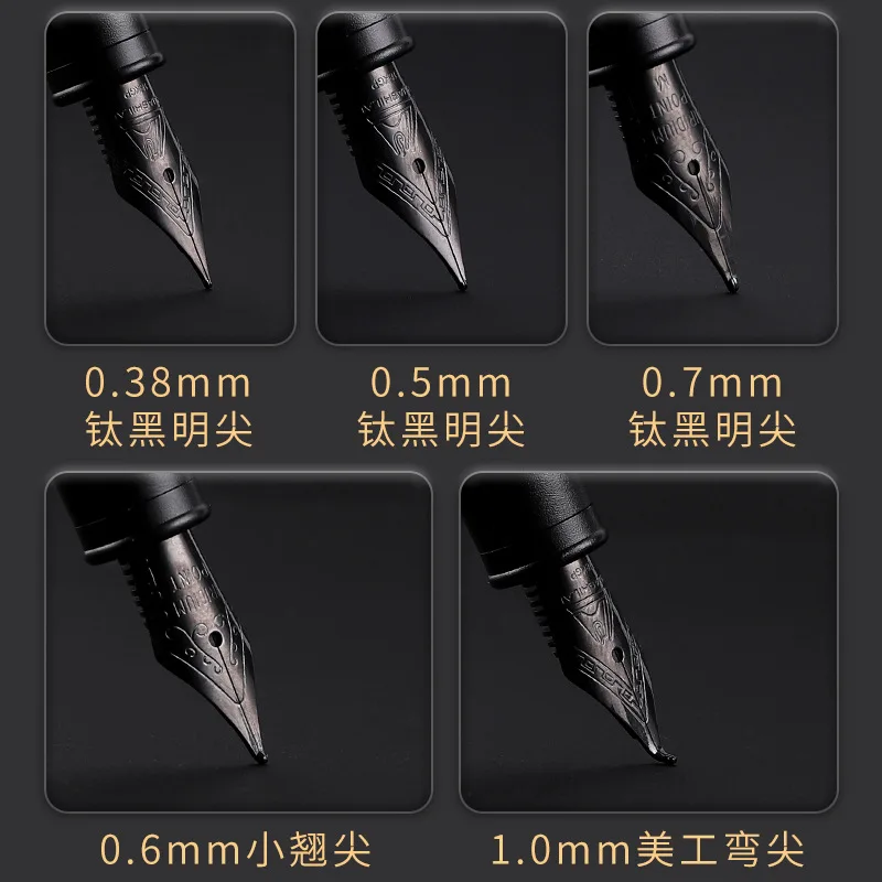 High quality Custom logo Luxury China executive classic calligraphy pen promotional Oem black metal fountain pen