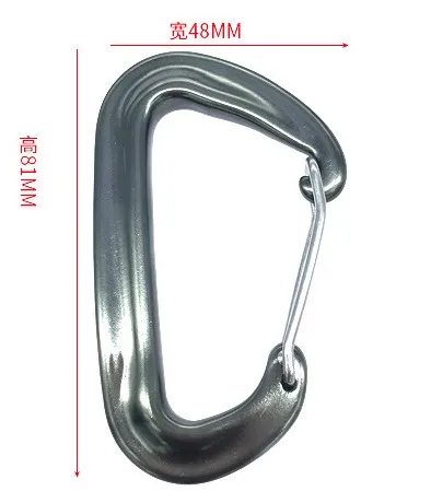 Popular 80*50mm 5KN/12KN Aviation Aluminum Alloy Wire D  Carabiner Hooks for Hammock Backpack Hiking Outfdoor Climbing Swing