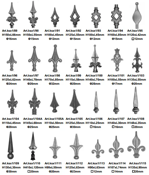 wrought iron spearpoints for fence/gate decoration