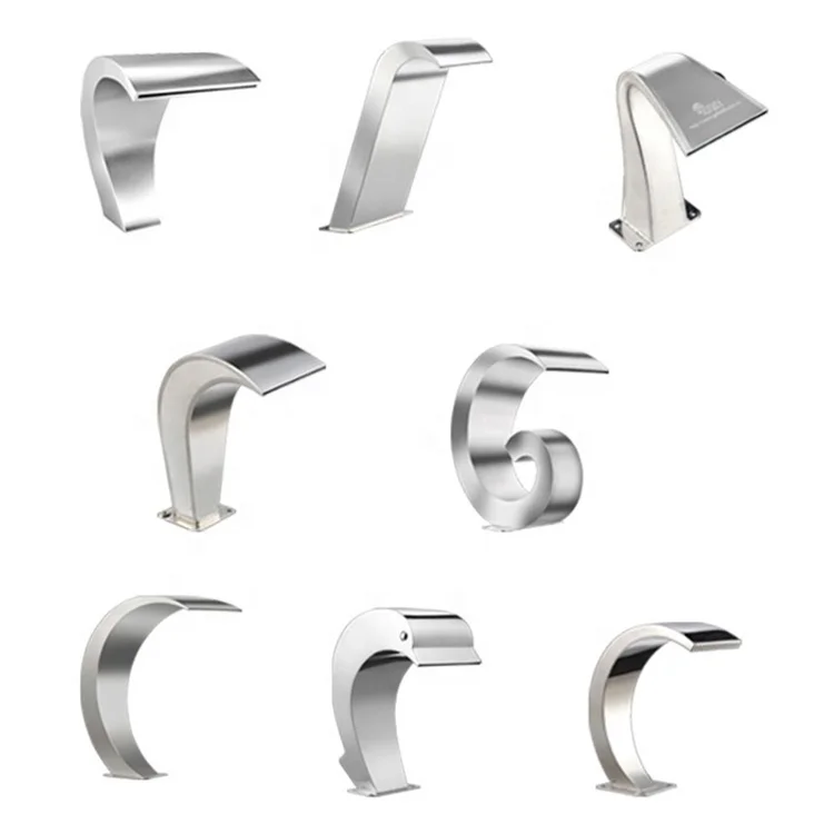 Factory Make Customized Stainless Steel RGB LED Light Spillway Cobra Waterfall For Homes Decorative