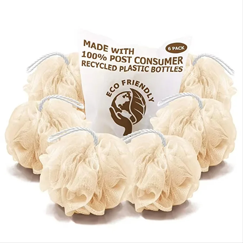 60g GRS recycled Super Soft Shower Loofahs Large Bath Sponge Mesh Pouf Wash Puff Shower Poof Exfoliating Bath Ball