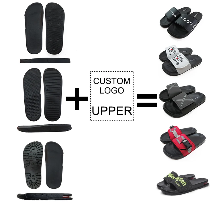 Designable Slides Sandals Custom Mens Slides 1 Pair Moq Injection Sandalia Spring Hombre Atacado Indoor Slippers