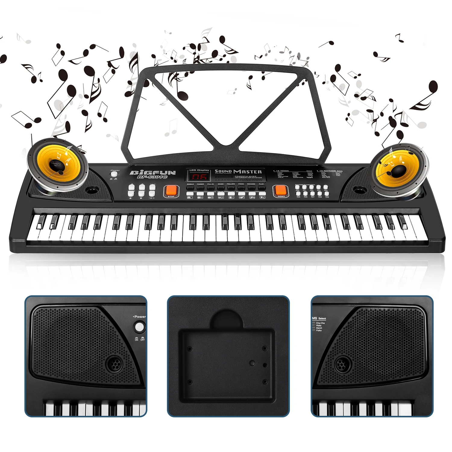 Keyboard Electronic Organ Piano Rechargeable 61 Keys Piano Keyboard Promotional Toy Gift Portable Digital Piano Keyboard Musical