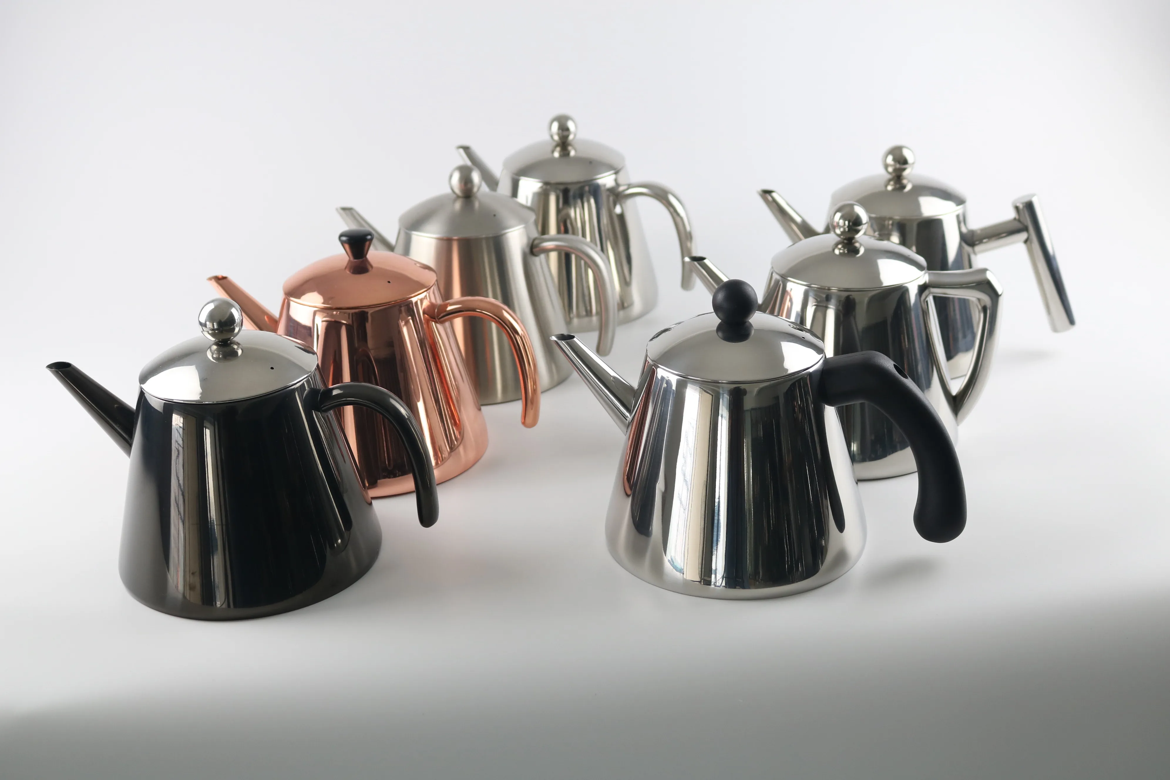 1.2L stainless steel tea pot nylon handle tea strainer infuser filter double wall teapot